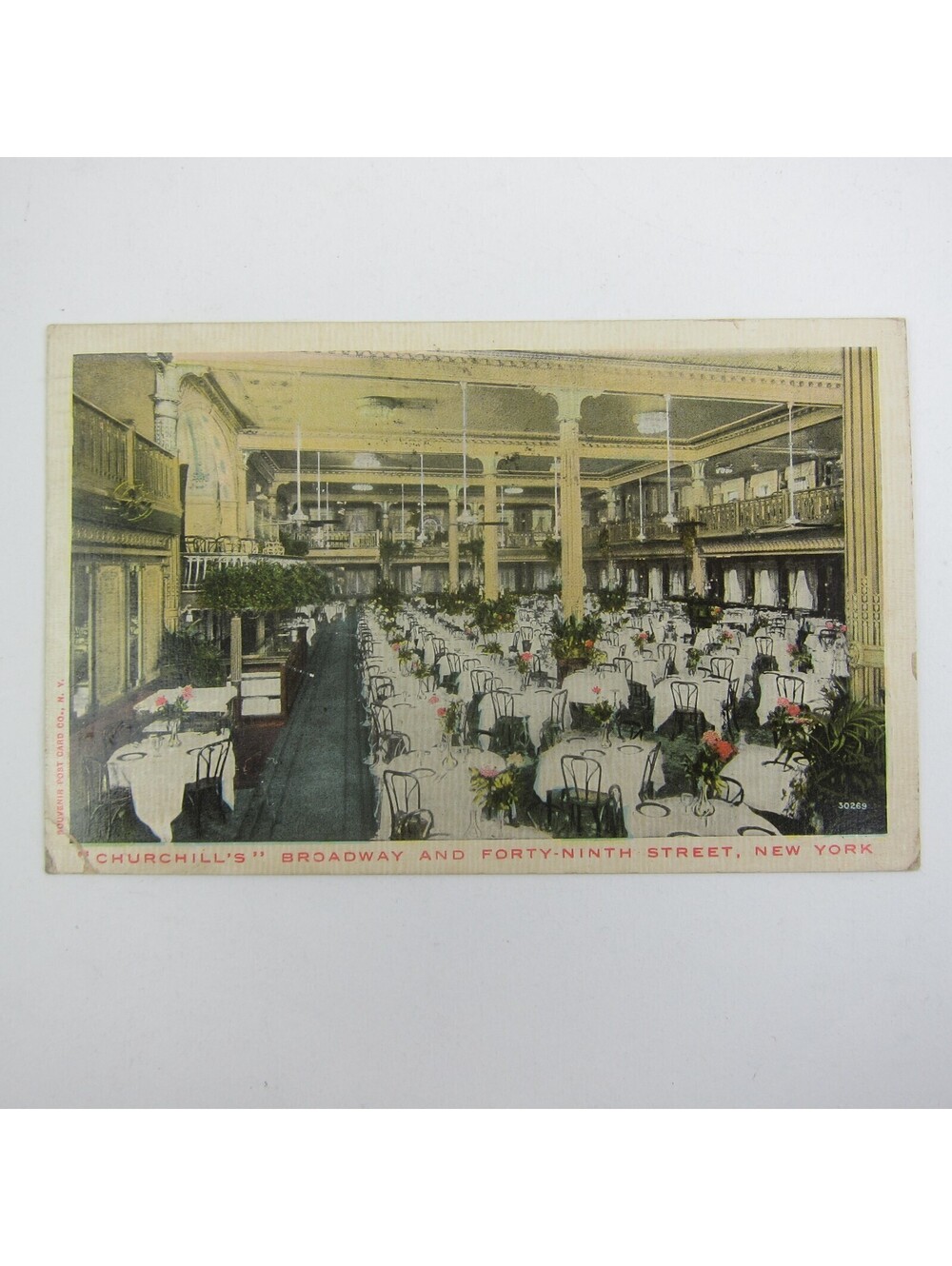 Postcard New York City Churchill's Broadway & 49th Street Antique 1912 RARE